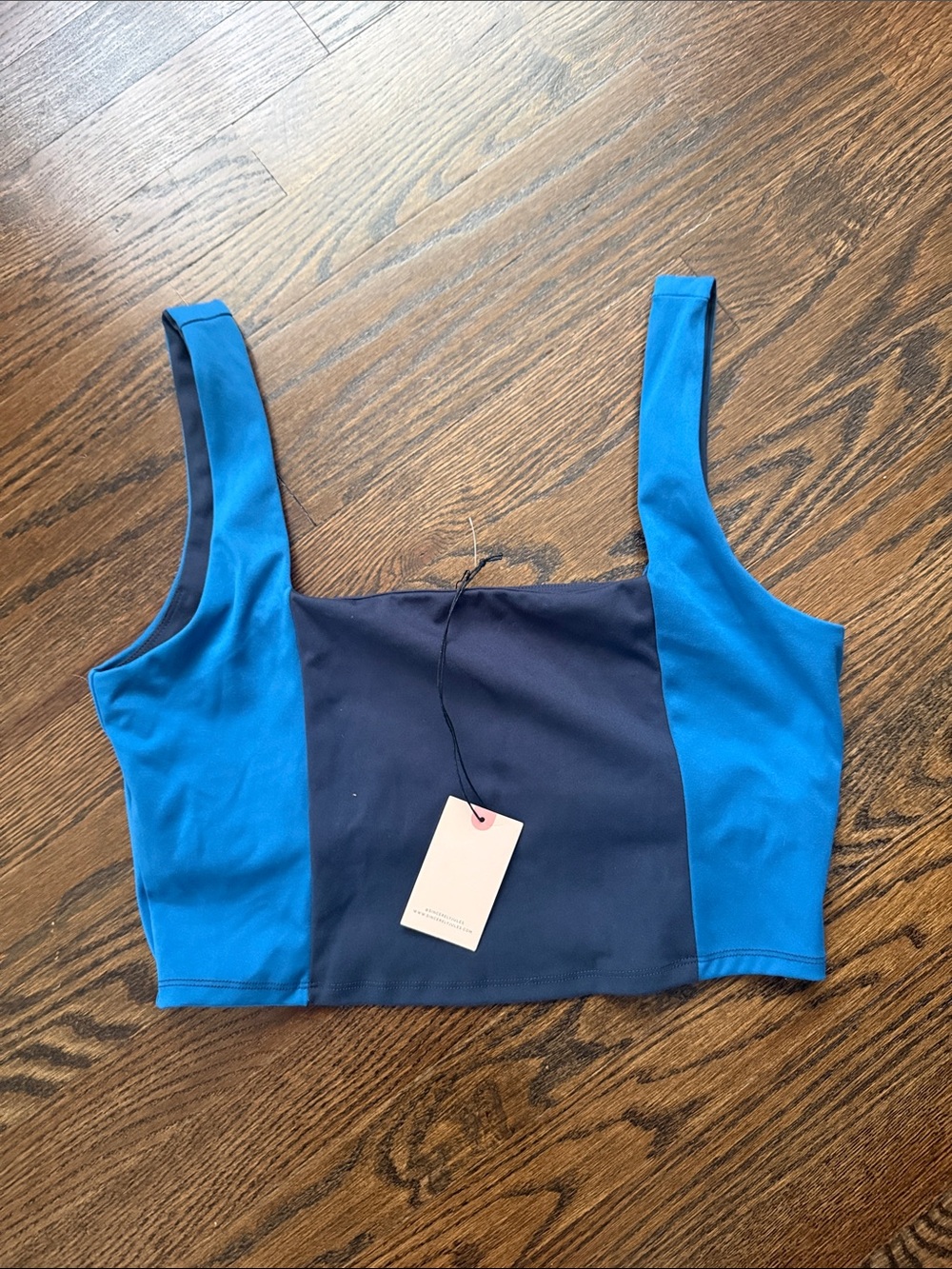 Sincerely Jules Active Blue Navy Colorblock Sports Bra